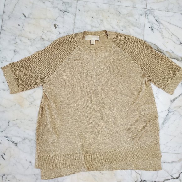 Michael Kors Gold Mesh Sweater 